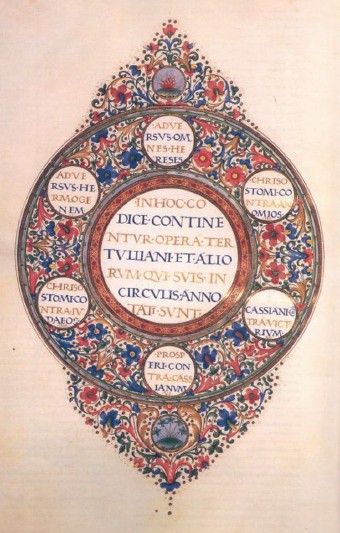 Manuscrit des Œuvres de Tertullien à la Bilbiothèque Laurentine de Florence